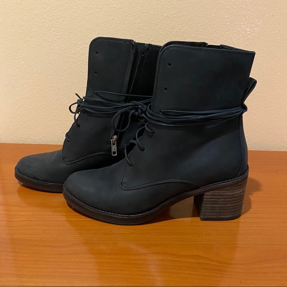 UGG Shoes - UGG black leather heel boots